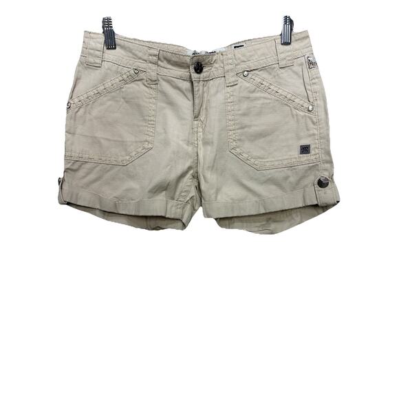 Miss Me Pants - Miss Me Women’s Tan Rip Stop Shorts Size 27 CP1248 Cargo